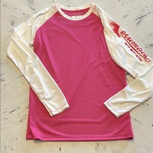 Columbia Pink and White Long Sleeve Omni-Shade Shirt